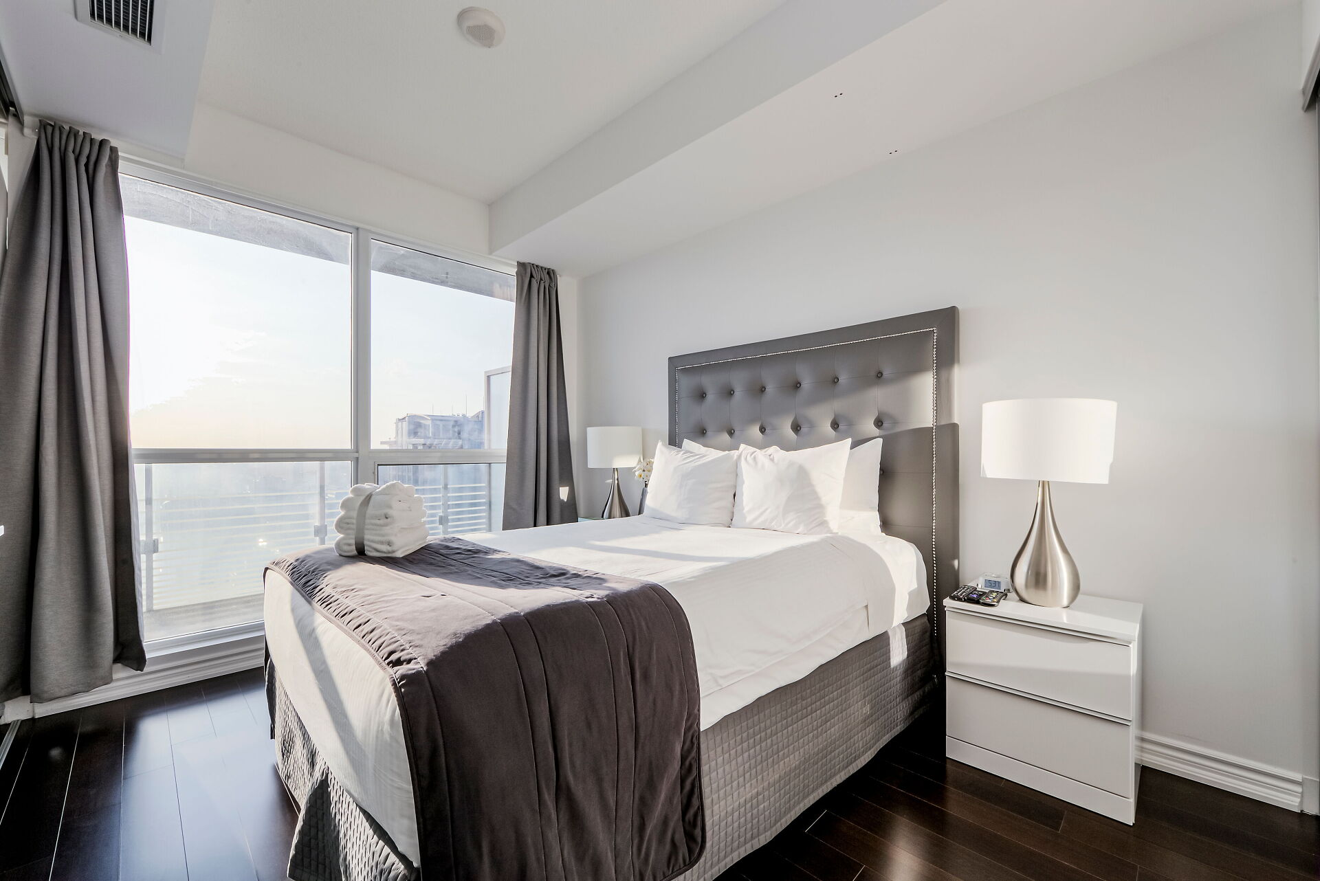 Cozy condo bedroom in Toronto